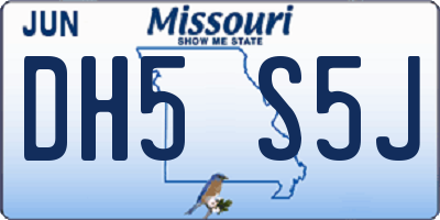 MO license plate DH5S5J