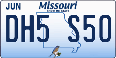 MO license plate DH5S5O