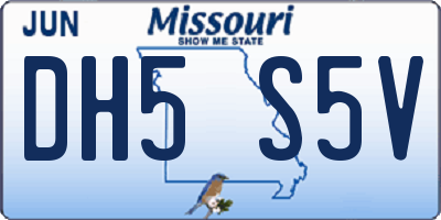 MO license plate DH5S5V
