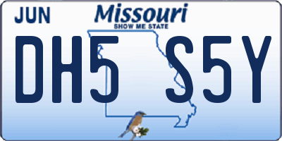 MO license plate DH5S5Y