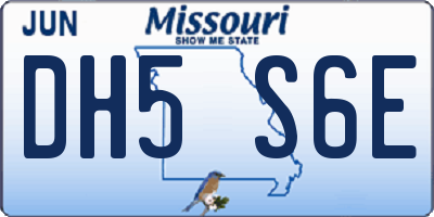 MO license plate DH5S6E