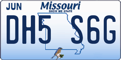 MO license plate DH5S6G