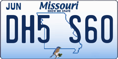 MO license plate DH5S6O