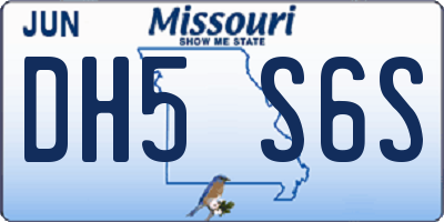 MO license plate DH5S6S