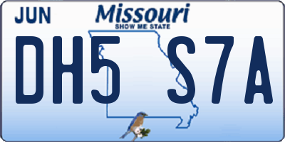 MO license plate DH5S7A