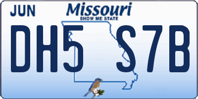 MO license plate DH5S7B