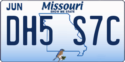 MO license plate DH5S7C