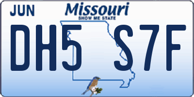 MO license plate DH5S7F