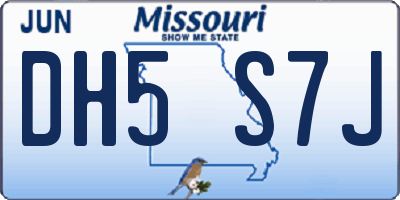 MO license plate DH5S7J