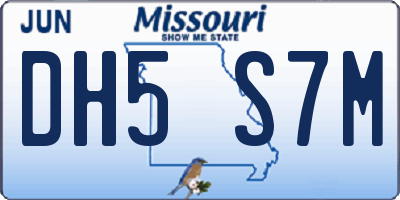 MO license plate DH5S7M