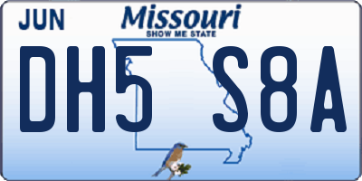 MO license plate DH5S8A