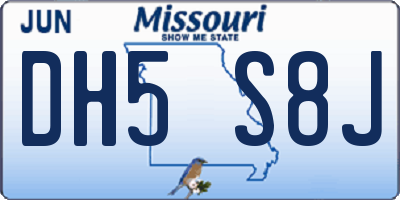 MO license plate DH5S8J