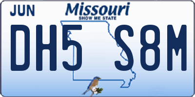 MO license plate DH5S8M