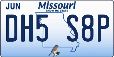 MO license plate DH5S8P