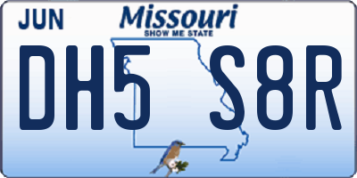 MO license plate DH5S8R