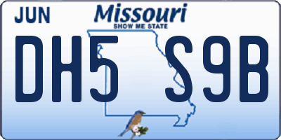MO license plate DH5S9B