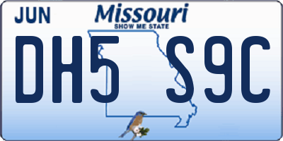 MO license plate DH5S9C