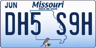 MO license plate DH5S9H