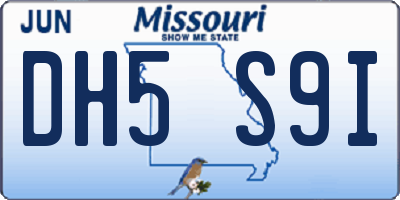 MO license plate DH5S9I