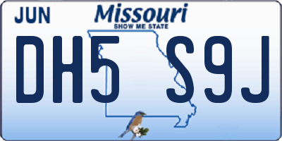 MO license plate DH5S9J