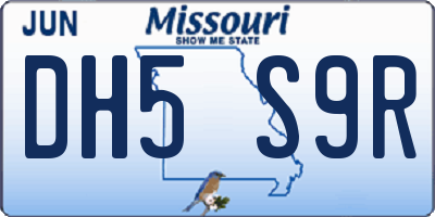 MO license plate DH5S9R