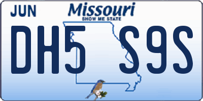 MO license plate DH5S9S