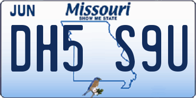 MO license plate DH5S9U