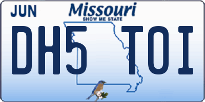 MO license plate DH5T0I