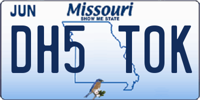 MO license plate DH5T0K