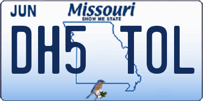 MO license plate DH5T0L