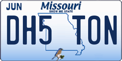 MO license plate DH5T0N