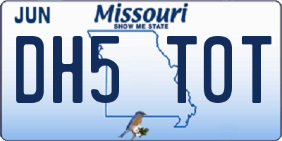 MO license plate DH5T0T
