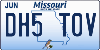 MO license plate DH5T0V
