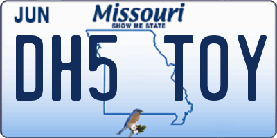 MO license plate DH5T0Y