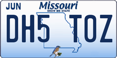 MO license plate DH5T0Z