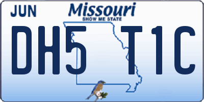 MO license plate DH5T1C