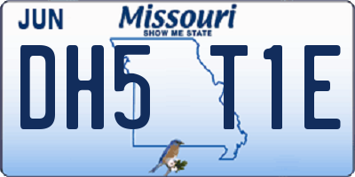 MO license plate DH5T1E