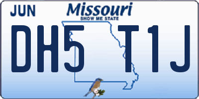 MO license plate DH5T1J