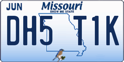 MO license plate DH5T1K