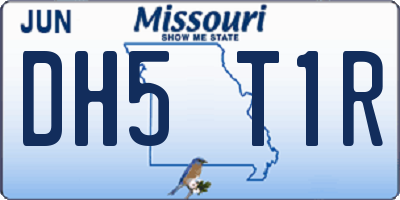 MO license plate DH5T1R