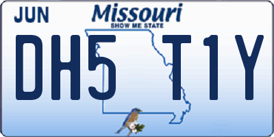 MO license plate DH5T1Y