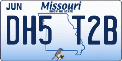MO license plate DH5T2B