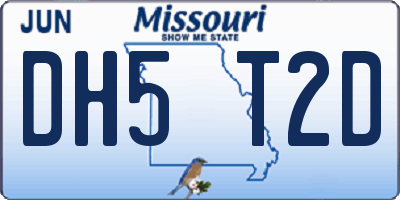 MO license plate DH5T2D