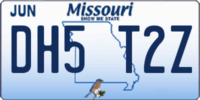 MO license plate DH5T2Z