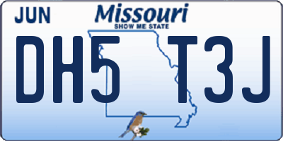 MO license plate DH5T3J
