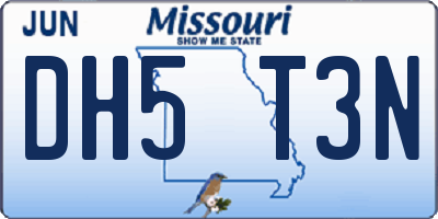 MO license plate DH5T3N