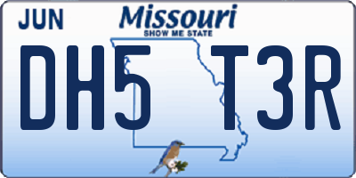 MO license plate DH5T3R