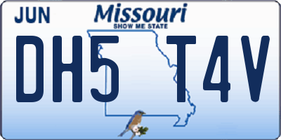 MO license plate DH5T4V