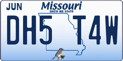 MO license plate DH5T4W