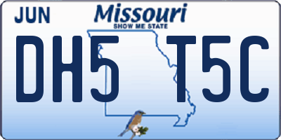 MO license plate DH5T5C